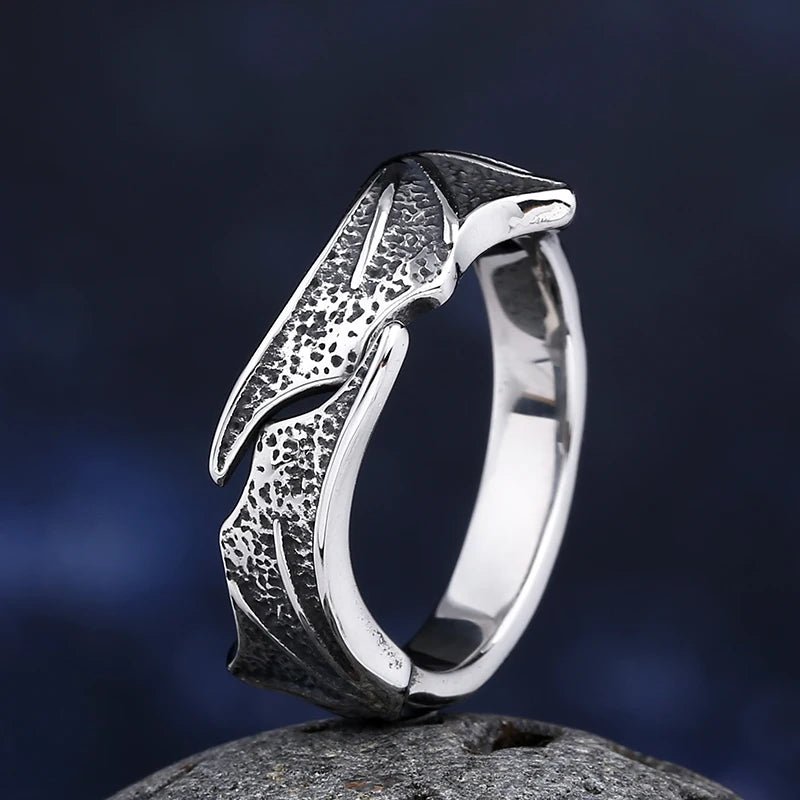 Wings Of Dracul Ring - Chrome Cult