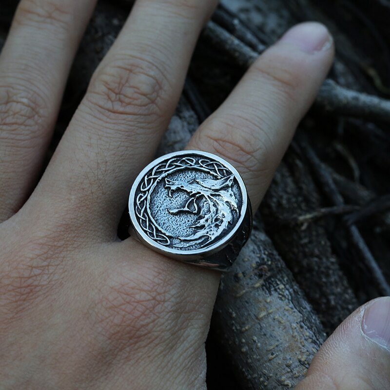 Witcher Wolf Viking Ring - Chrome Cult