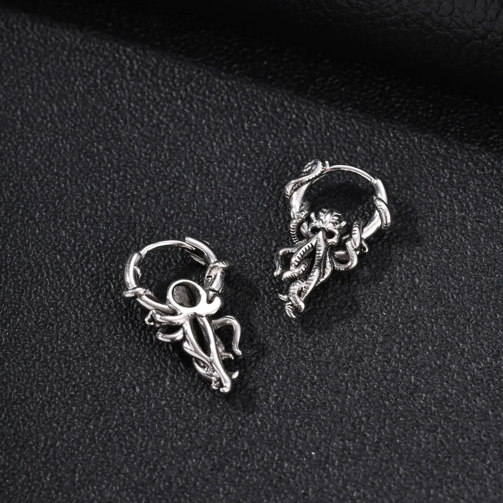 Kraken Skull Hoop Earrings