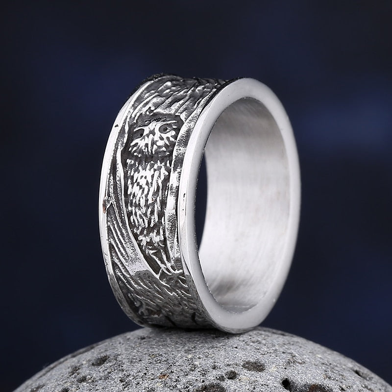 Stainless Steel Owl Ring