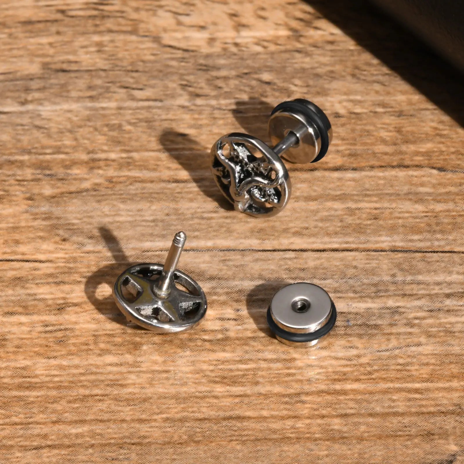 Baphomet Pentagram Stud Earrings