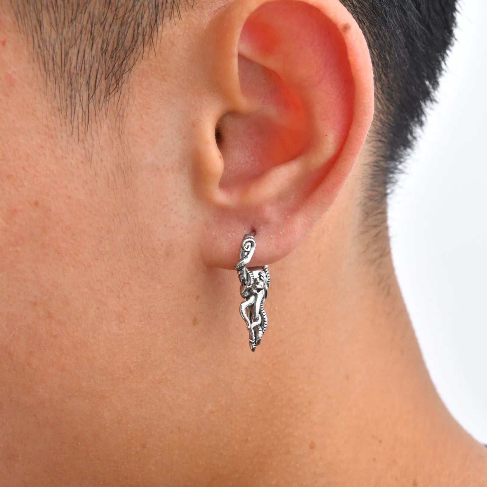 Kraken Skull Hoop Earrings