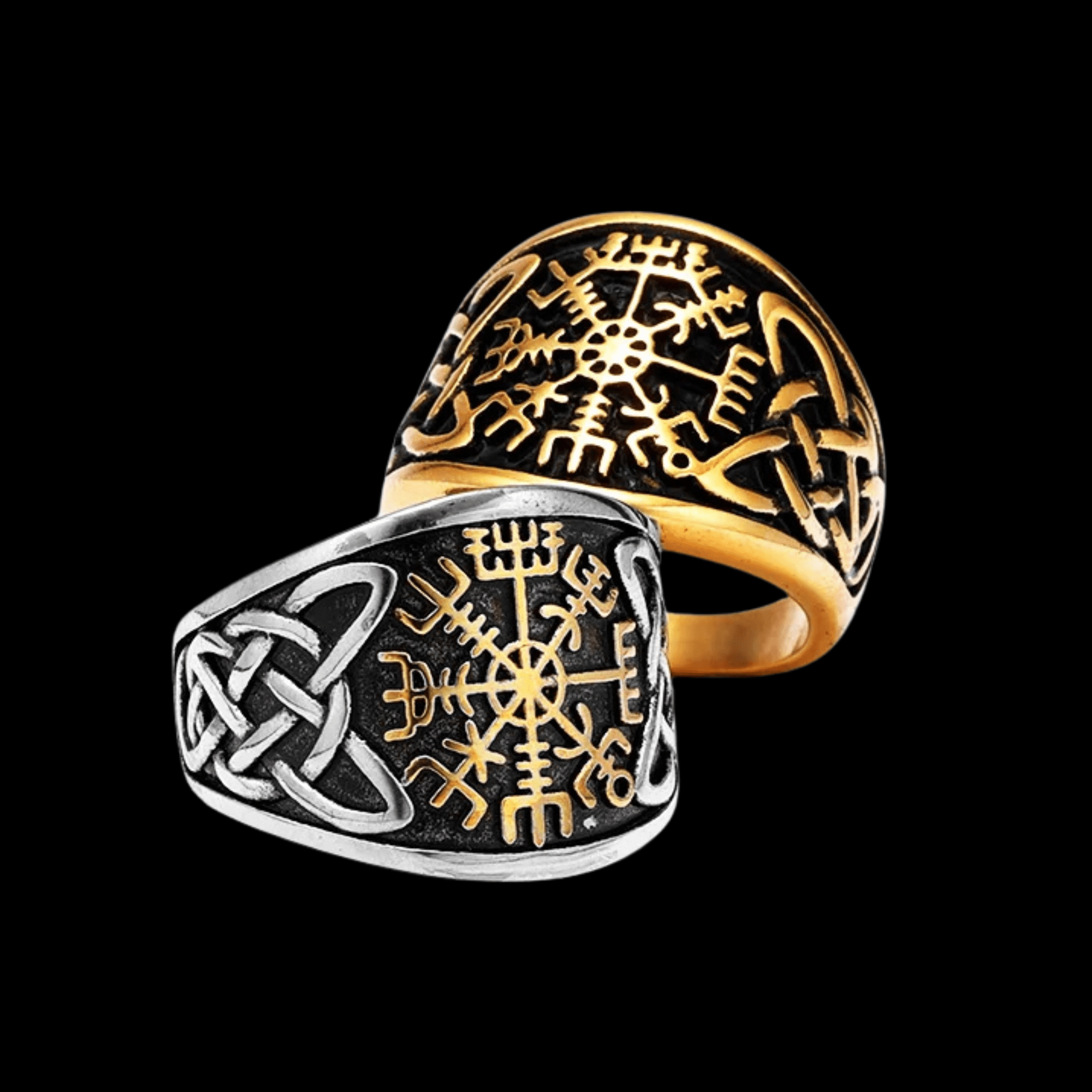 Aegir’s Compass Rune Ring – 316L Stainless Steel Gothic Jewelry by Chrome Cult