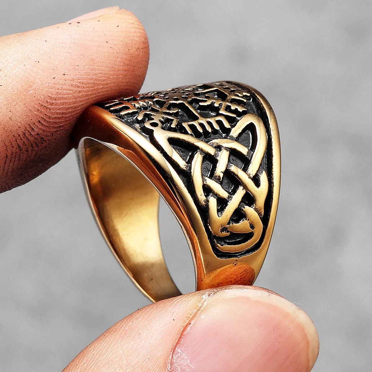 Aegir’s Compass Rune Ring – 316L Stainless Steel Gothic Jewelry by Chrome Cult
