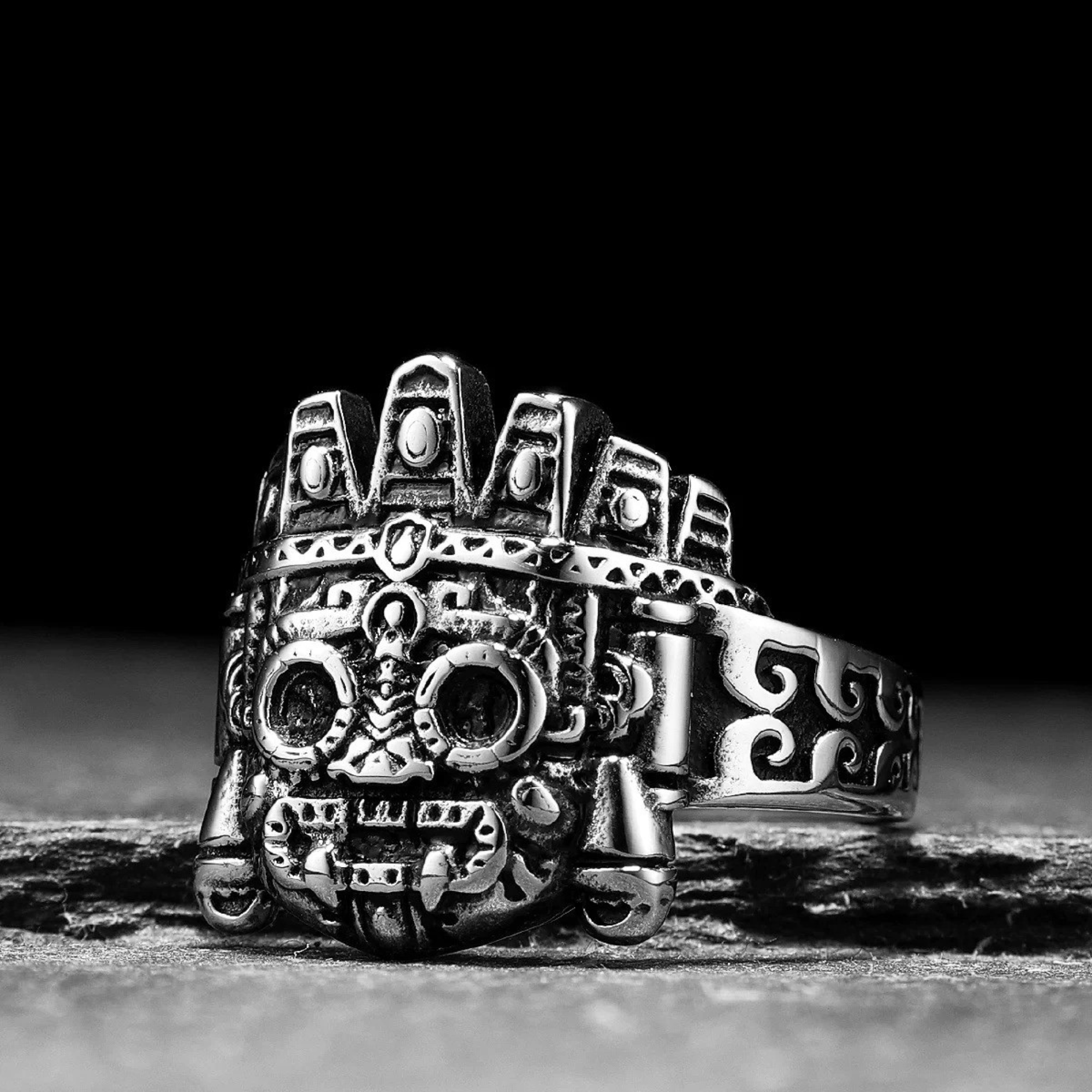 Ancient Totem Ring – 316L Stainless Steel Gothic Jewelry by Chrome Cult