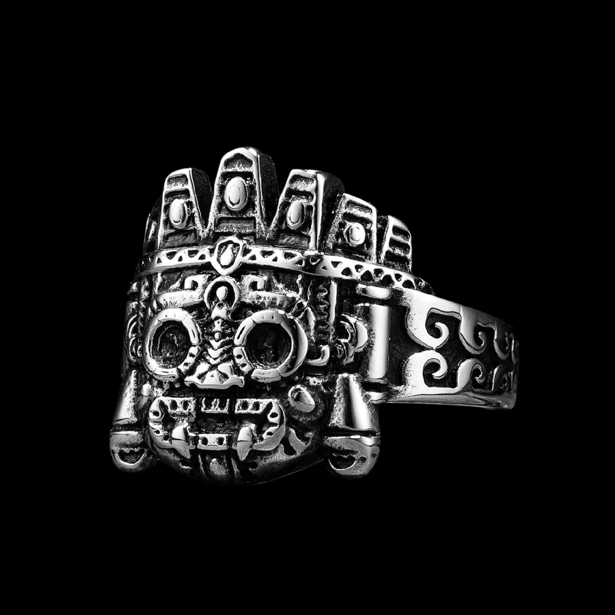 Ancient Totem Ring – 316L Stainless Steel Gothic Jewelry by Chrome Cult