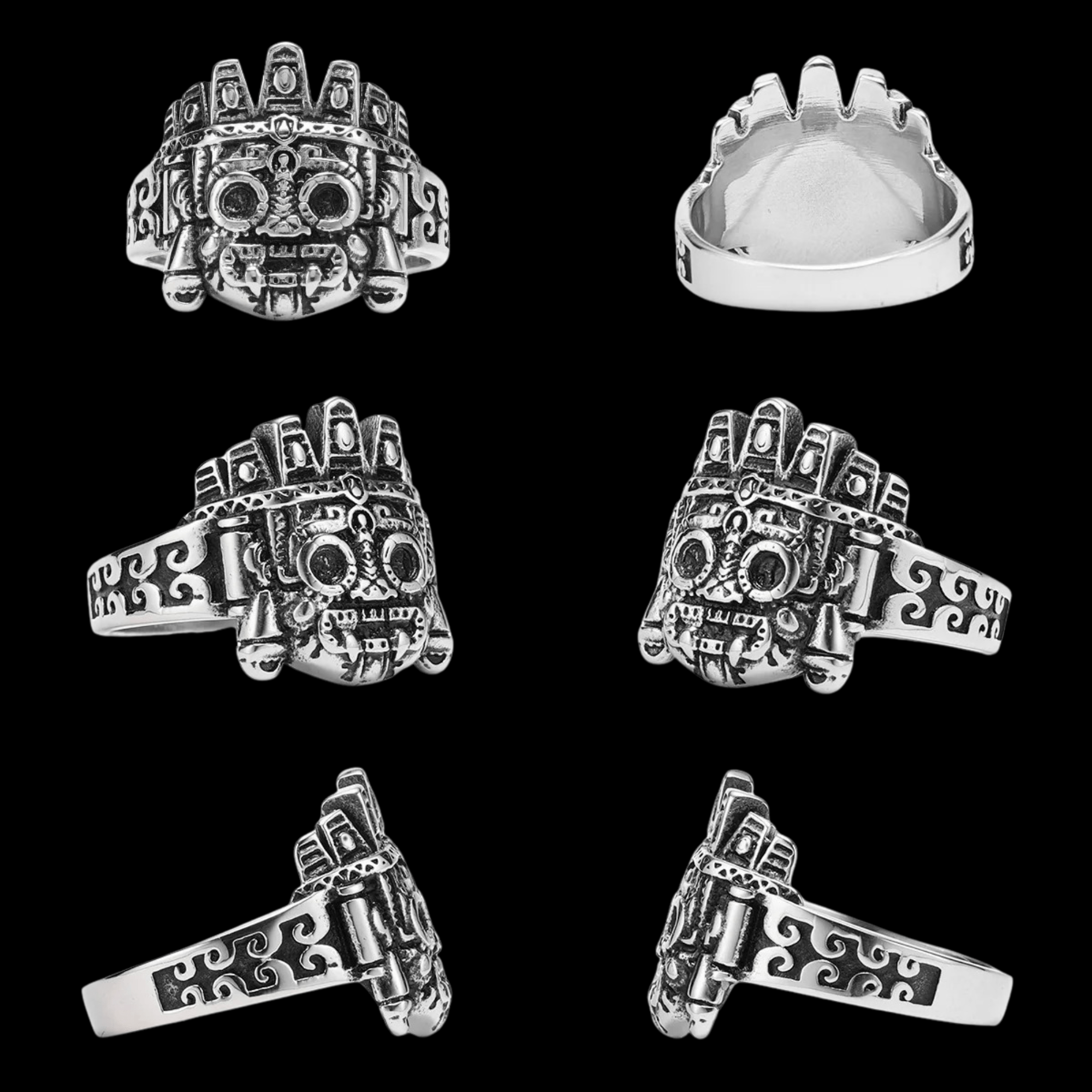 Ancient Totem Ring – 316L Stainless Steel Gothic Jewelry by Chrome Cult