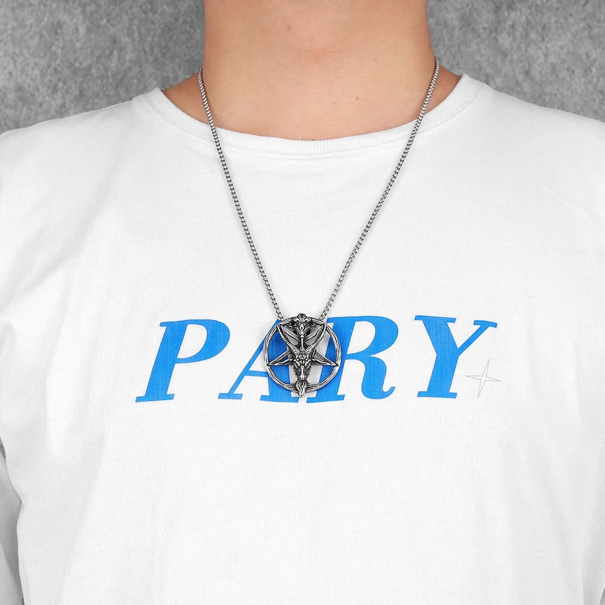 Baphomet Satan Pendant – Stainless Steel Gothic Punk Biker Alternative Jewelry by Chrome Cult
