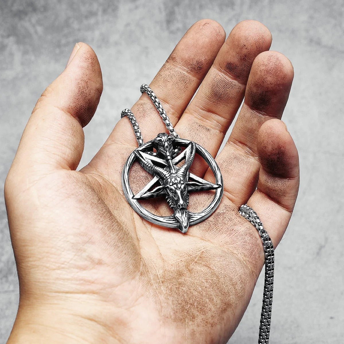 Baphomet Satan Pendant – Stainless Steel Gothic Punk Biker Alternative Jewelry by Chrome Cult