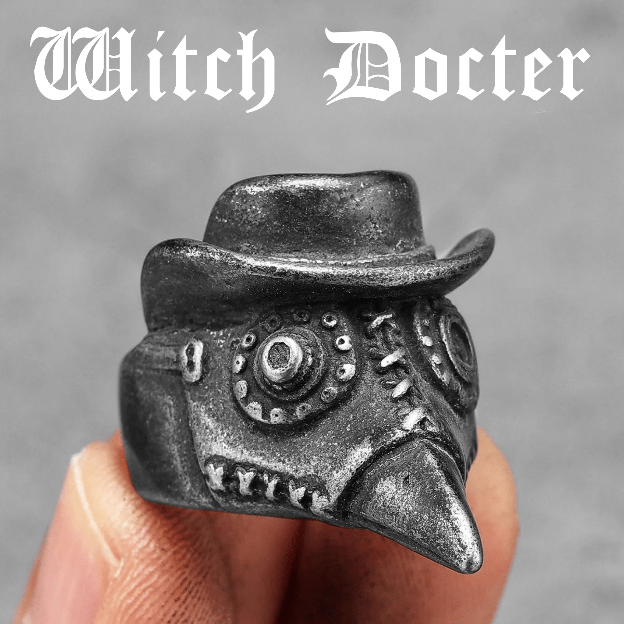 Black Rite Mask Ring – 316L Stainless Steel Gothic Jewelry by Chrome Cult