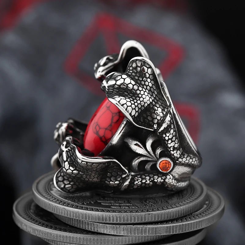 Blood Coil Serpent Ring – 316L Stainless Steel Gothic Jewelry by Chrome Cult