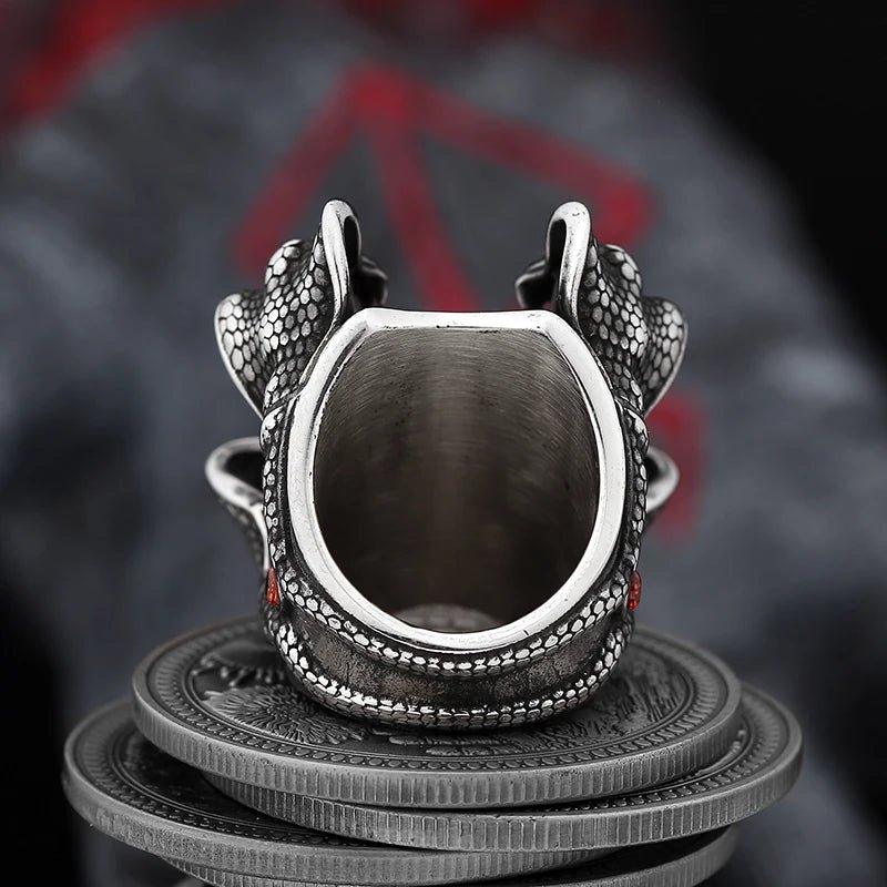 Blood Coil Serpent Ring – 316L Stainless Steel Gothic Jewelry by Chrome Cult