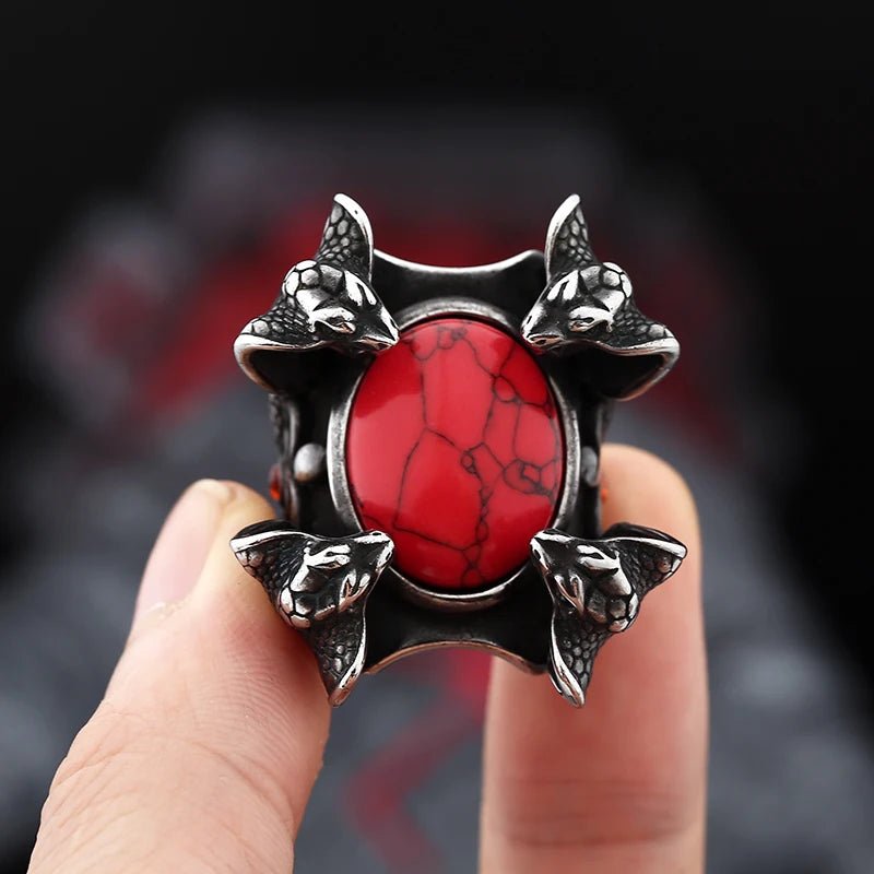 Blood Coil Serpent Ring – 316L Stainless Steel Gothic Jewelry by Chrome Cult