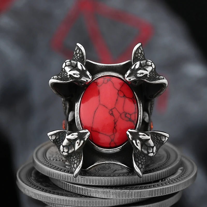 Blood Coil Serpent Ring – 316L Stainless Steel Gothic Jewelry by Chrome Cult