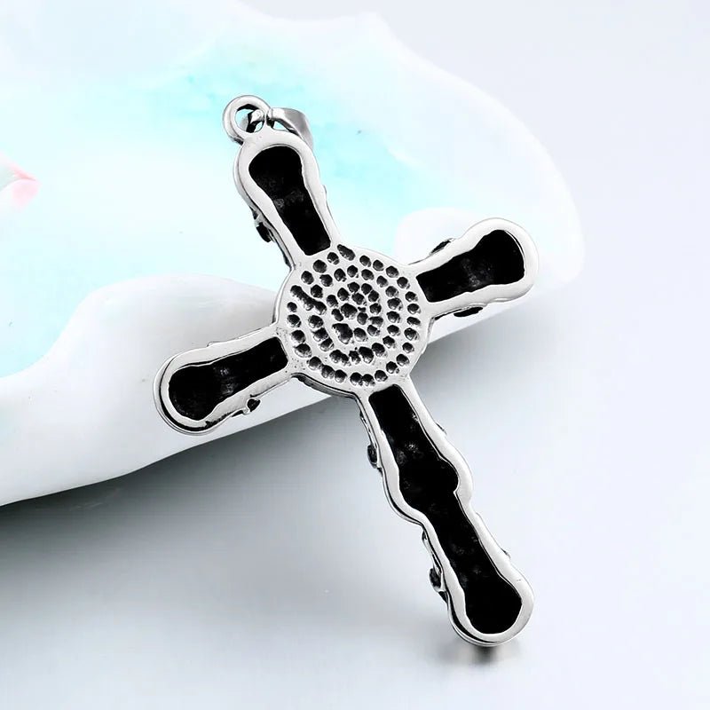 Blood Oath Skull Cross Pendant – 316L Stainless Steel Gothic Jewelry by Chrome Cult