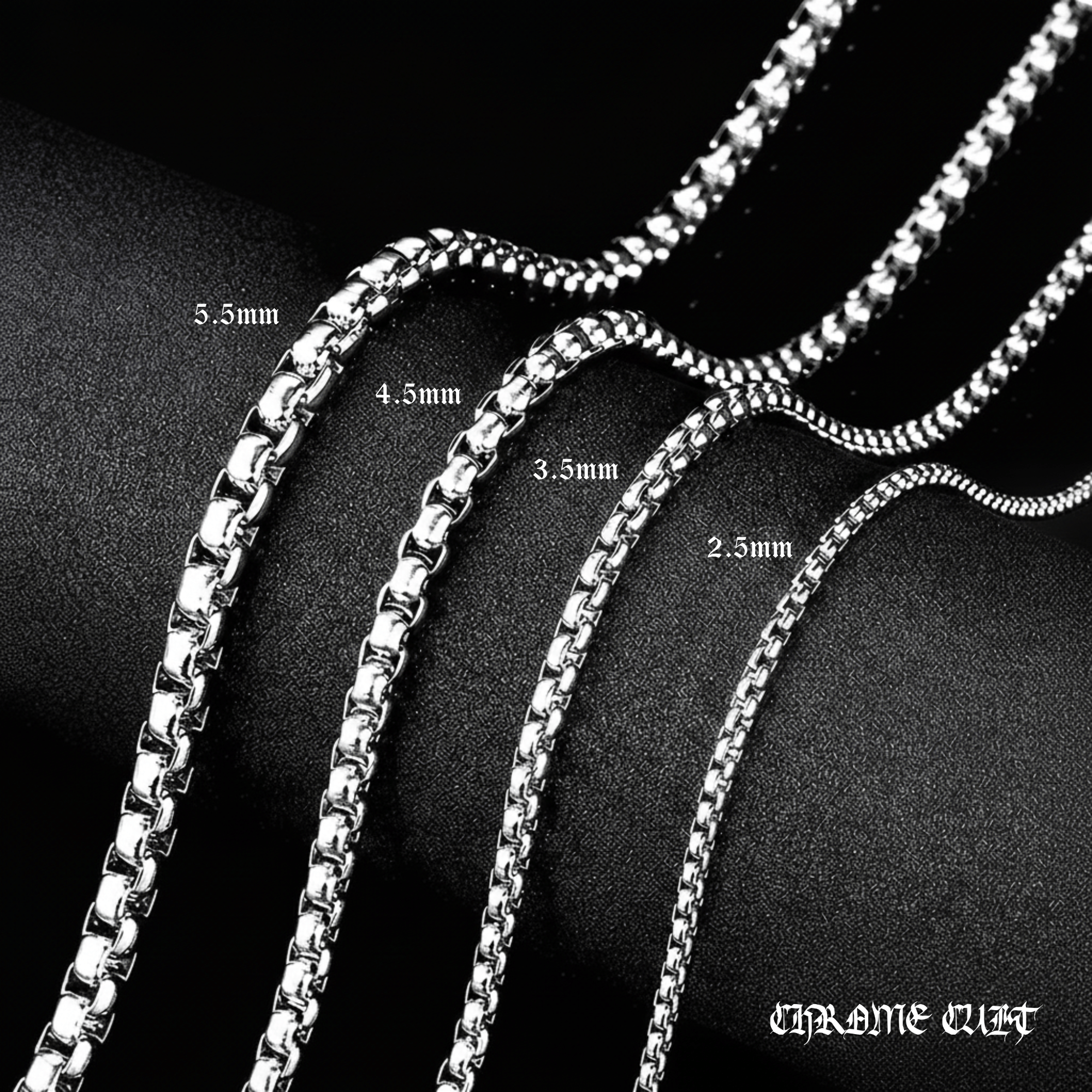 Box Chain – 316L Stainless Steel Gothic Jewelry by Chrome Cult