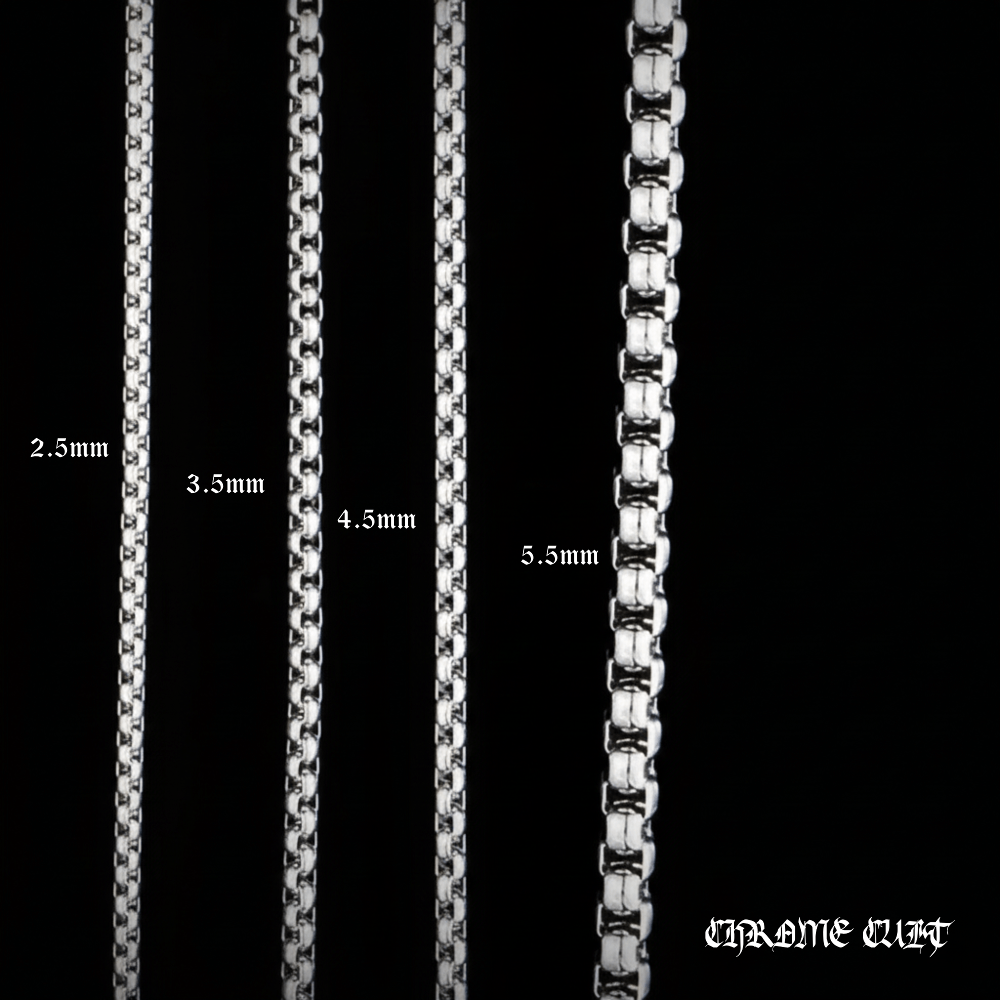 Box Chain – 316L Stainless Steel Gothic Jewelry by Chrome Cult