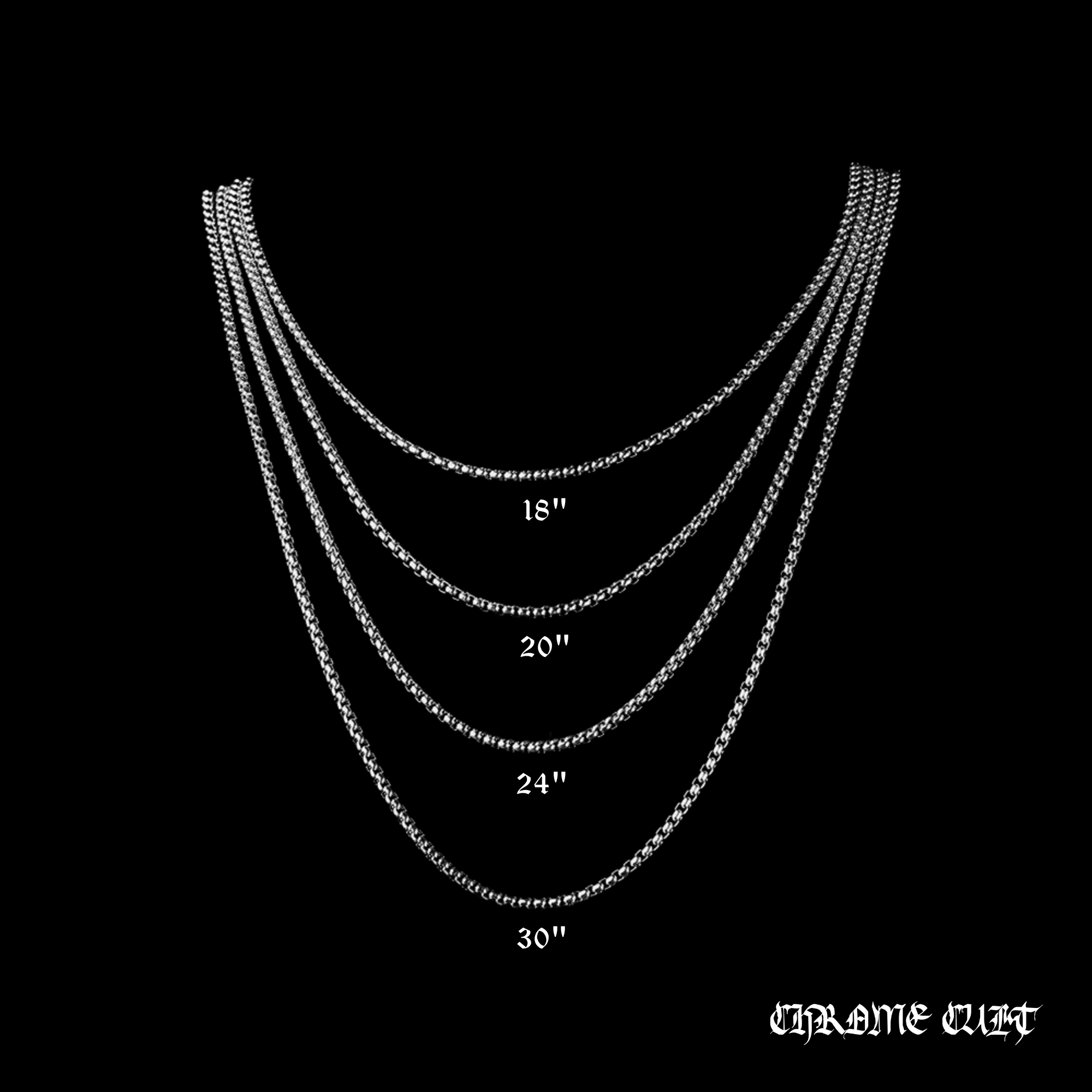 Box Chain – 316L Stainless Steel Gothic Jewelry by Chrome Cult