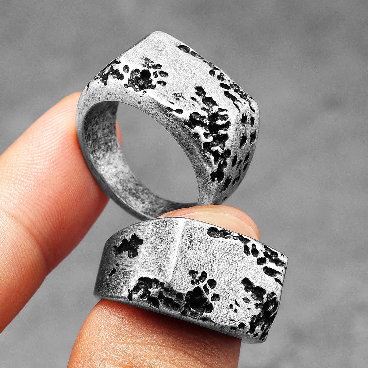 Corrosion Ring – Stainless Steel Gothic Punk Biker Alternative Jewelry by Chrome Cult