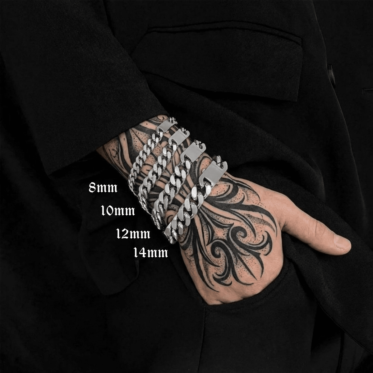 Cuban Link Bracelet – Stainless Steel Gothic Punk Biker Alternative Jewelry by Chrome Cult