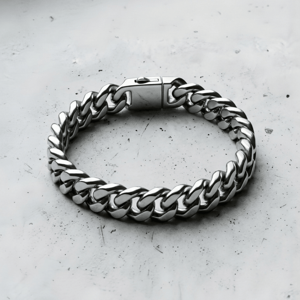 Cuban Link Bracelet – Stainless Steel Gothic Punk Biker Alternative Jewelry by Chrome Cult