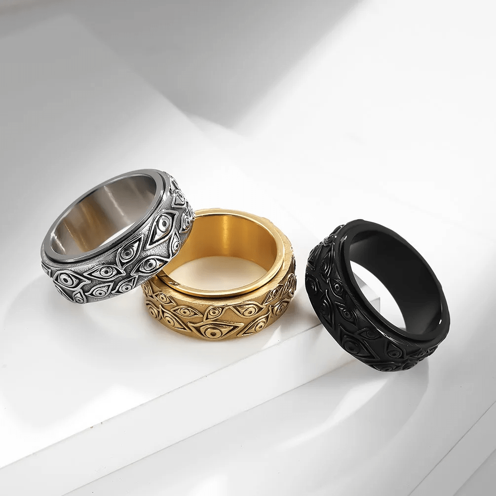 Cult Of Eyes Spinner Ring - Chrome Cult