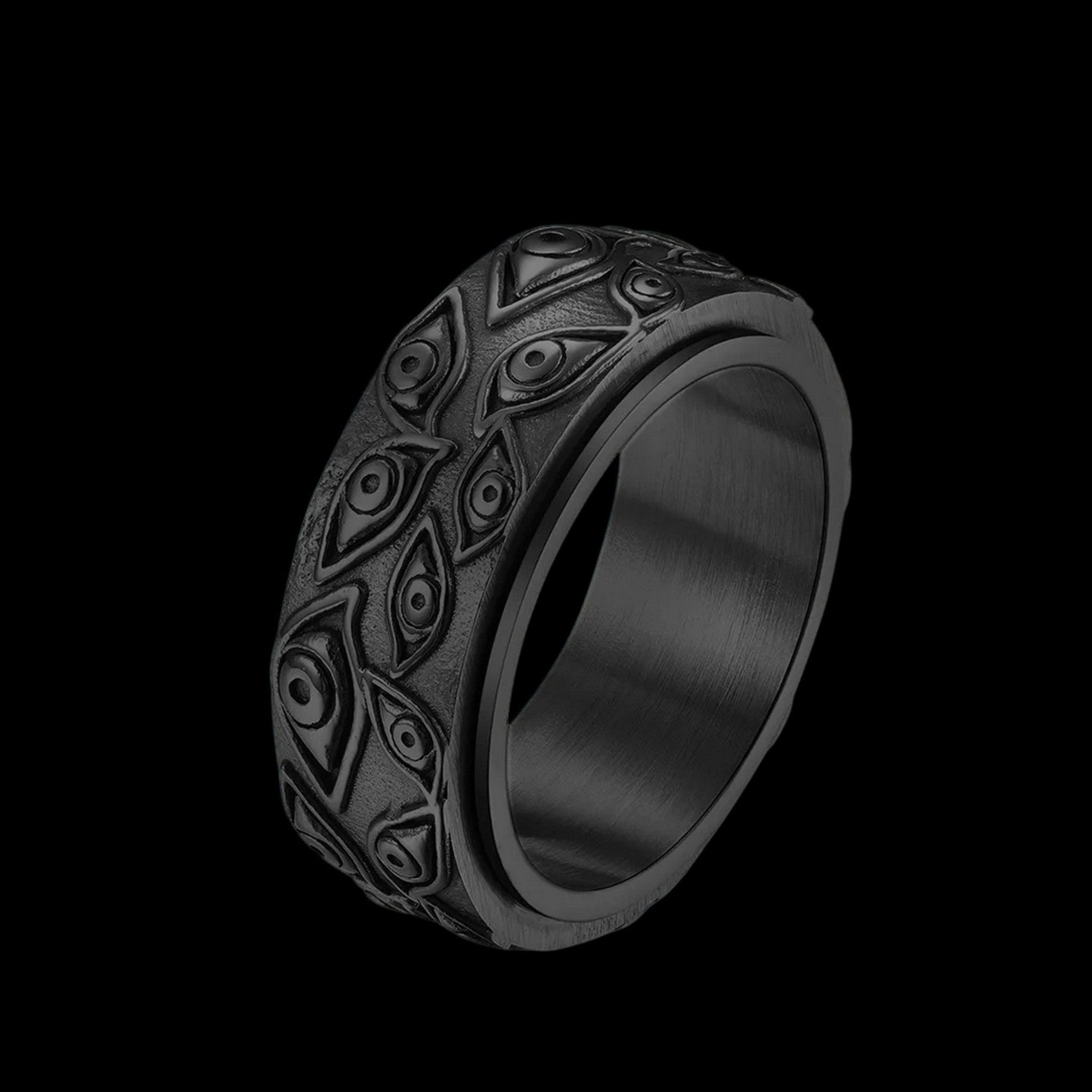Cult Of Eyes Spinner Ring - Chrome Cult