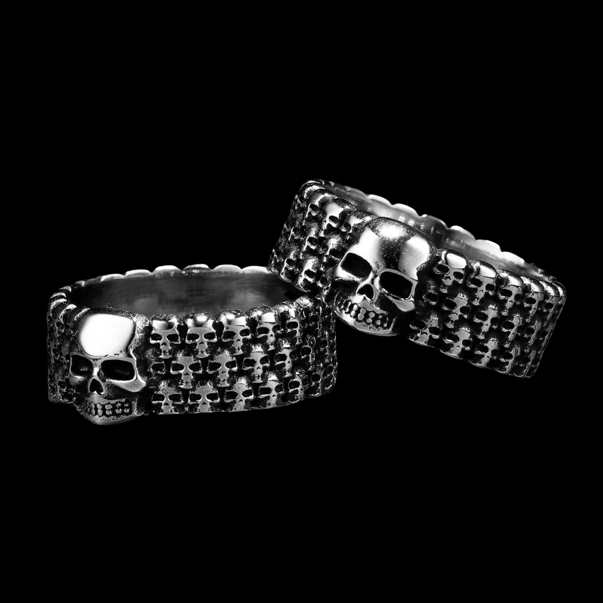 Cult of Skulls Ring – 316L Stainless Steel Gothic Jewelry by Chrome Cult