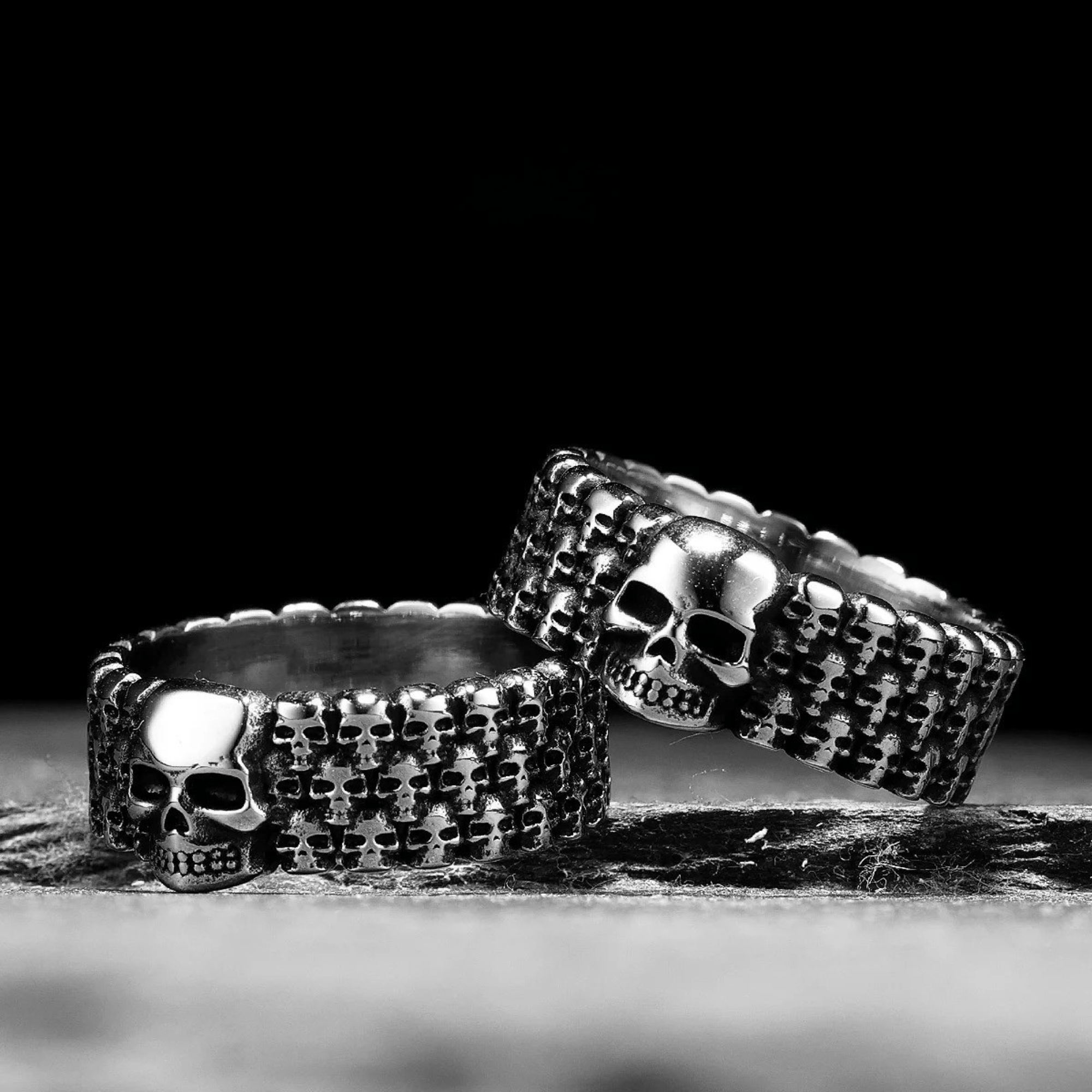 Cult of Skulls Ring – 316L Stainless Steel Gothic Jewelry by Chrome Cult