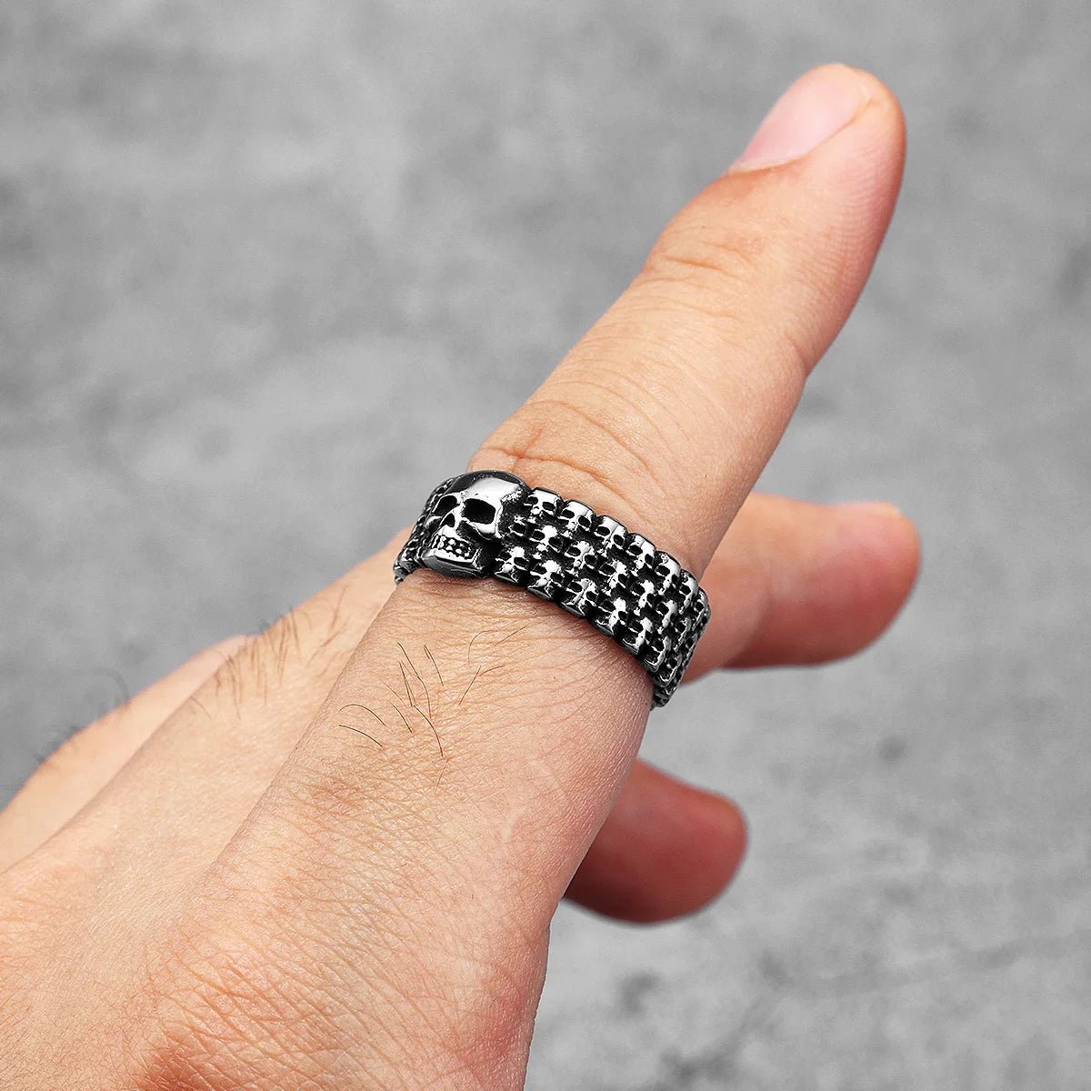 Cult of Skulls Ring – 316L Stainless Steel Gothic Jewelry by Chrome Cult