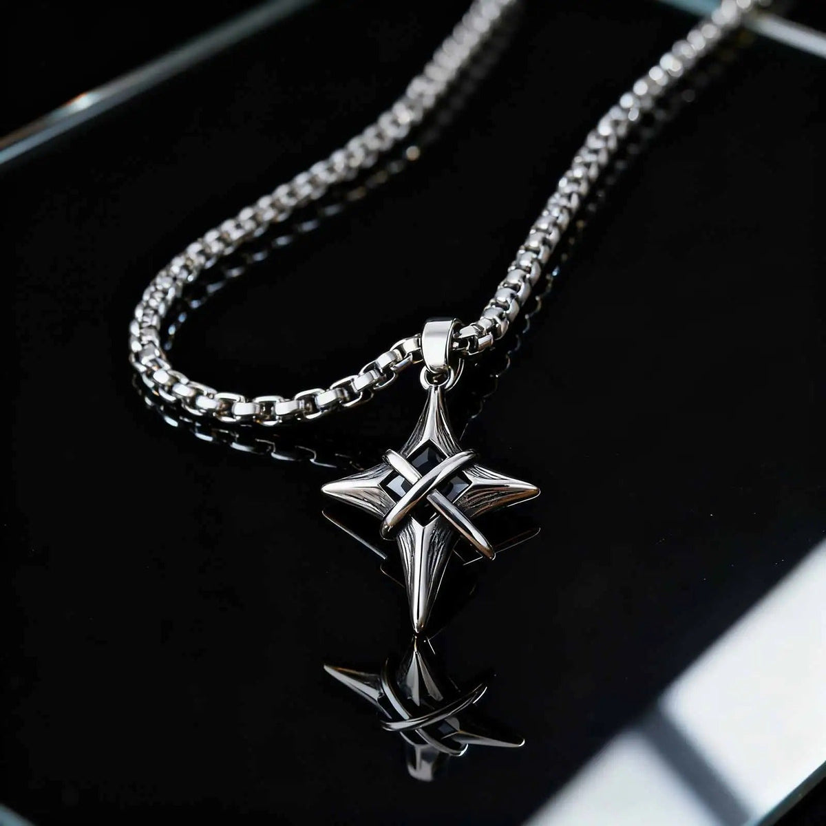 Dark Star Pendant – Stainless Steel Gothic Punk Biker Alternative Jewelry by Chrome Cult