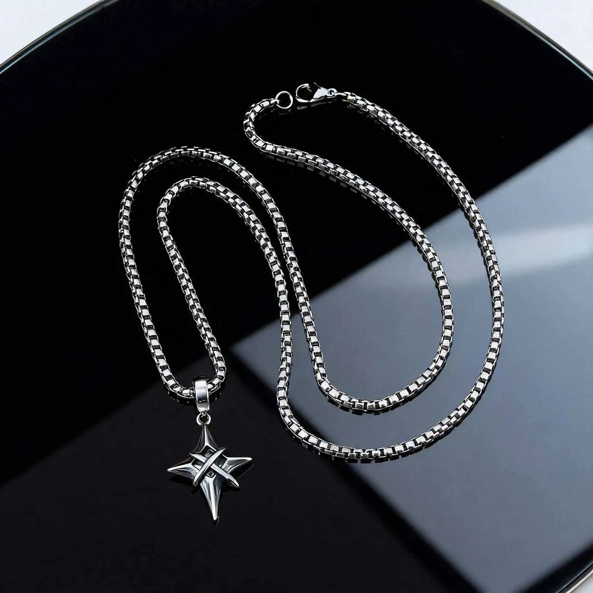 Dark Star Pendant – Stainless Steel Gothic Punk Biker Alternative Jewelry by Chrome Cult