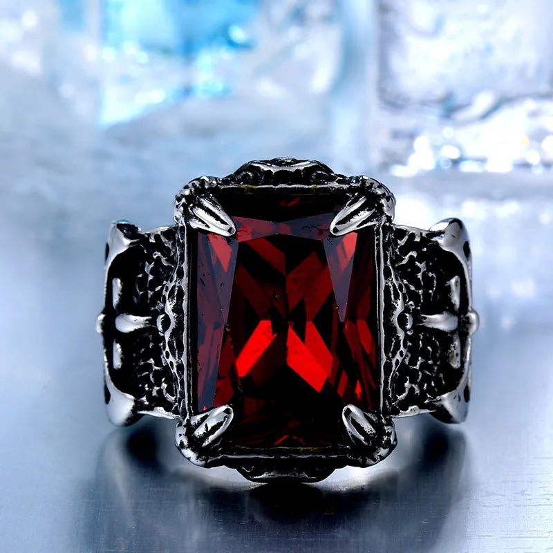 Dark Viking Signet Ring – 316L Stainless Steel Gothic Jewelry by Chrome Cult