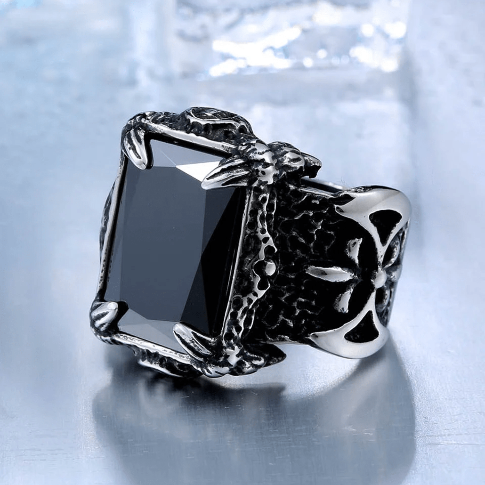 Dark Viking Signet Ring – 316L Stainless Steel Gothic Jewelry by Chrome Cult