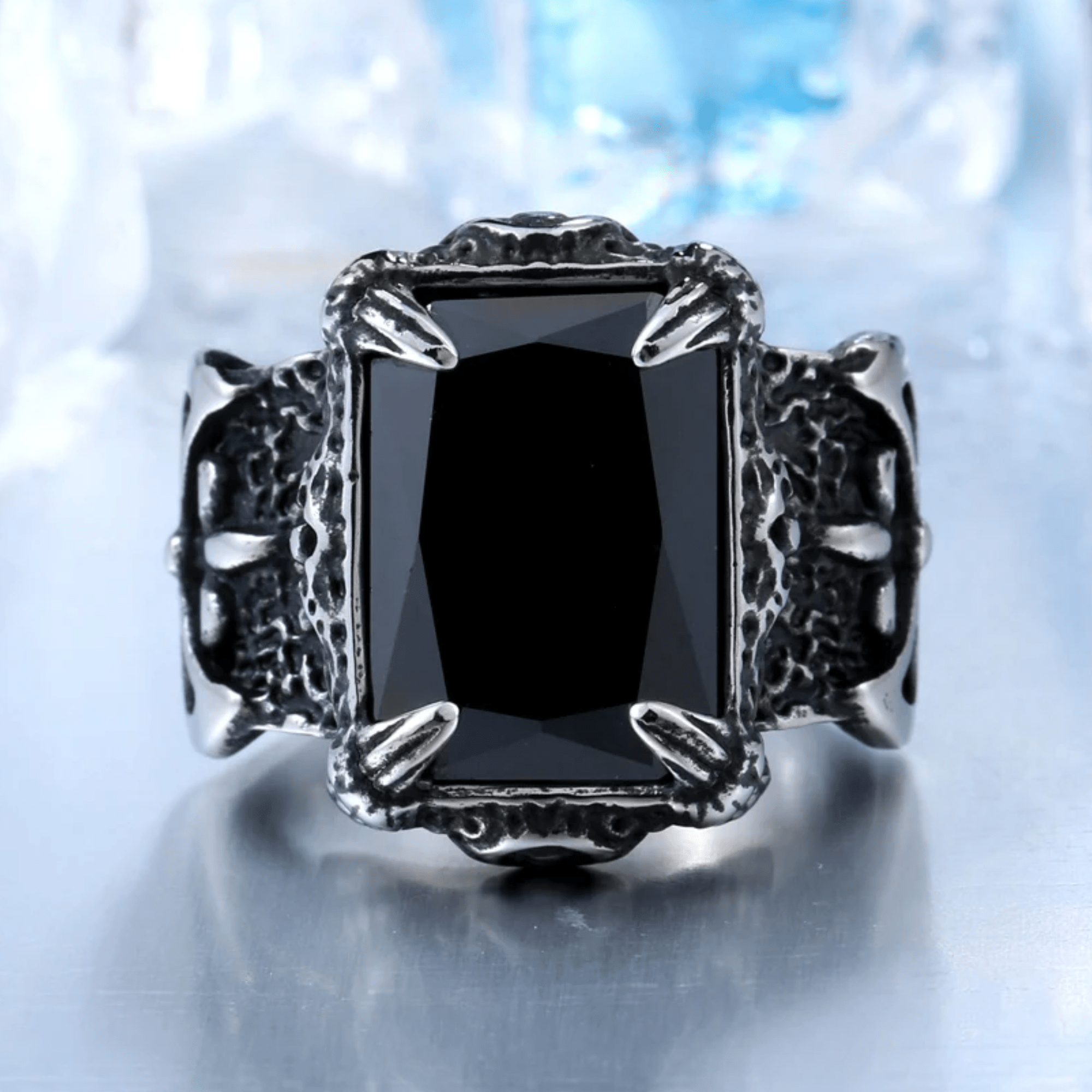 Dark Viking Signet Ring – 316L Stainless Steel Gothic Jewelry by Chrome Cult