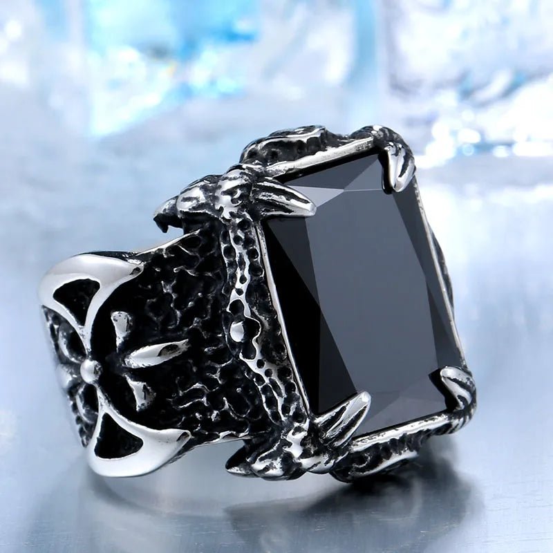 Dark Viking Signet Ring – 316L Stainless Steel Gothic Jewelry by Chrome Cult