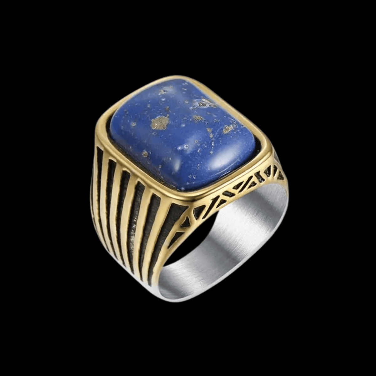 Flash Stone Ring – Stainless Steel Gothic Punk Biker Alternative Jewelry by Chrome Cult