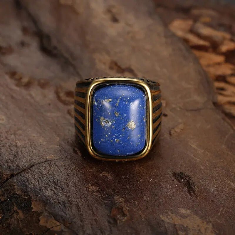Flash Stone Ring – Stainless Steel Gothic Punk Biker Alternative Jewelry by Chrome Cult