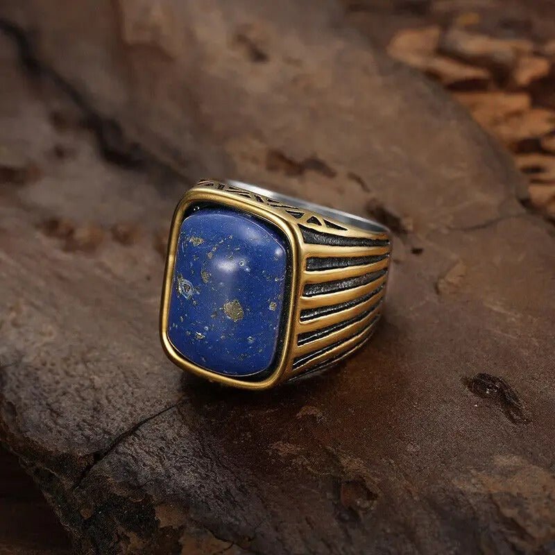 Flash Stone Ring – Stainless Steel Gothic Punk Biker Alternative Jewelry by Chrome Cult