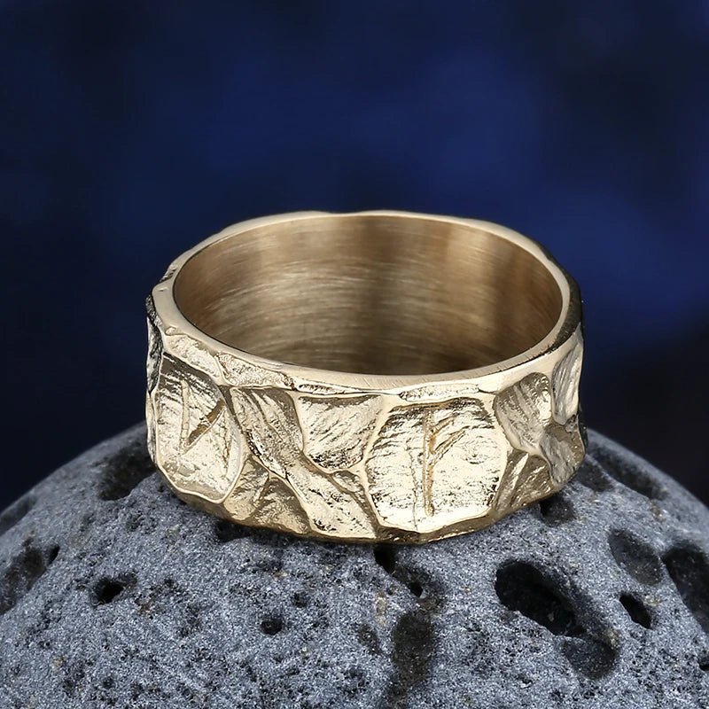 Golden Runebound Oath Band – 316L Stainless Steel Gothic Jewelry by Chrome Cult