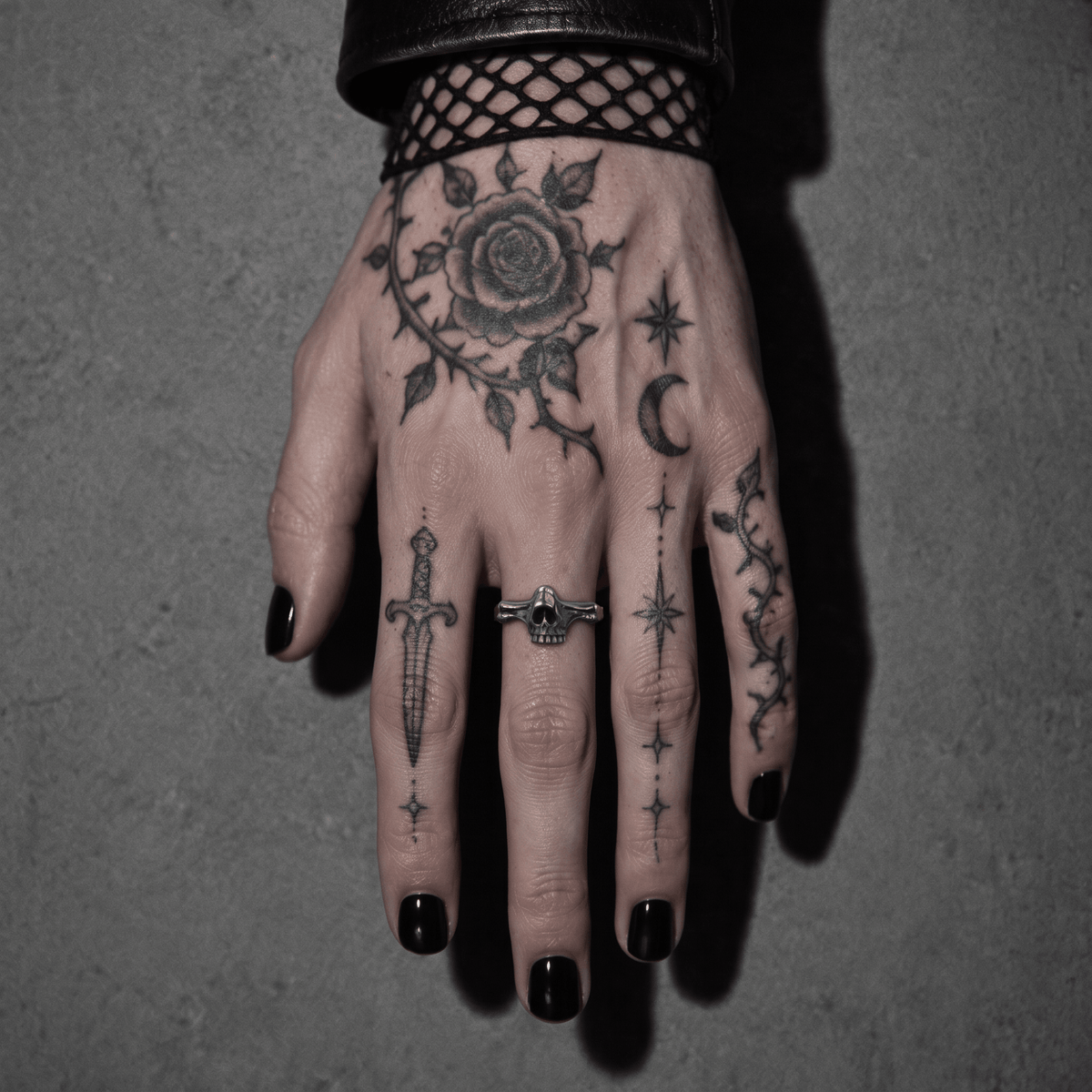 Half Face Skull Ring – Stainless Steel Gothic Punk Biker Alternative Jewelry by Chrome Cult
