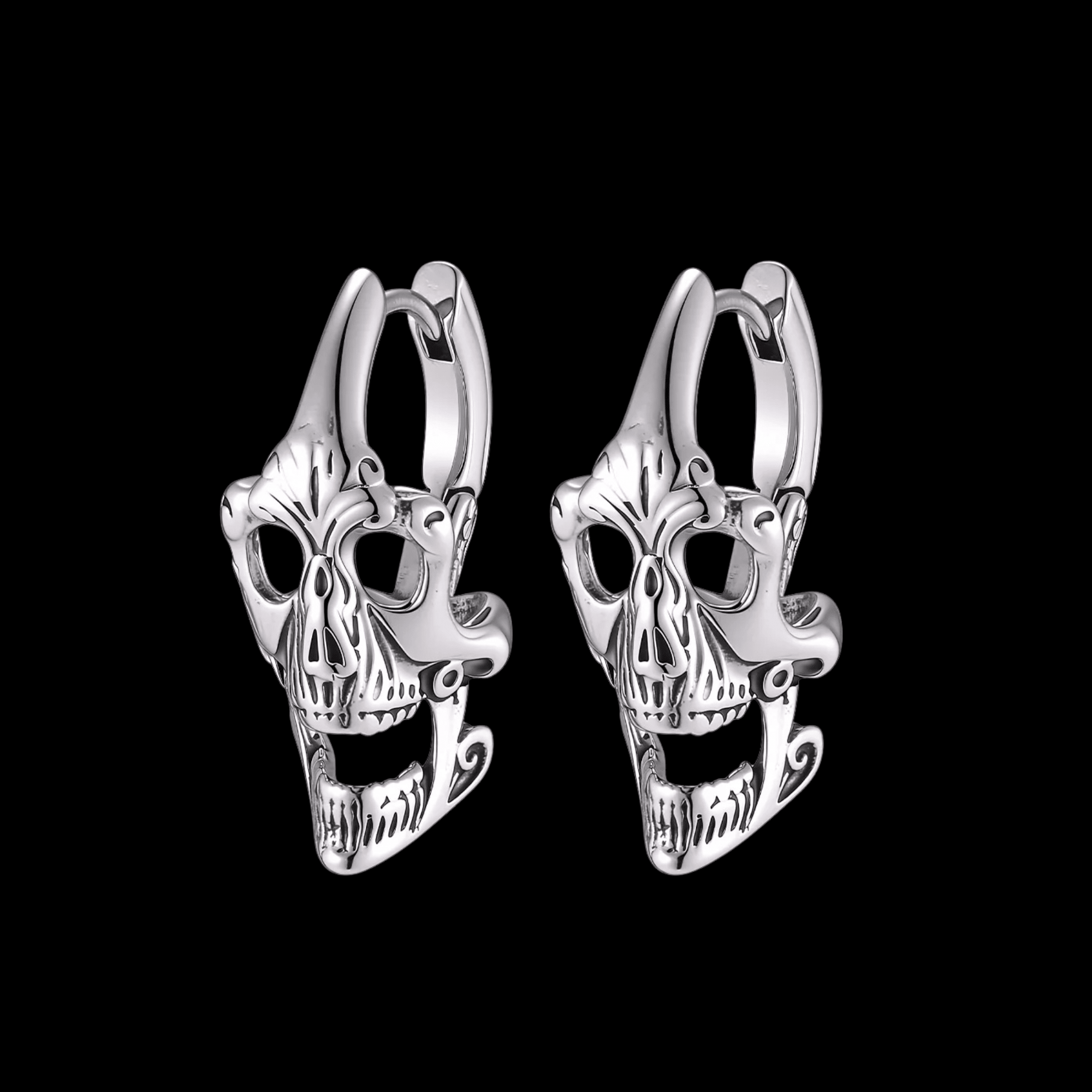 Hellborn Skull Earrings – 316L Stainless Steel Gothic Jewelry by Chrome Cult