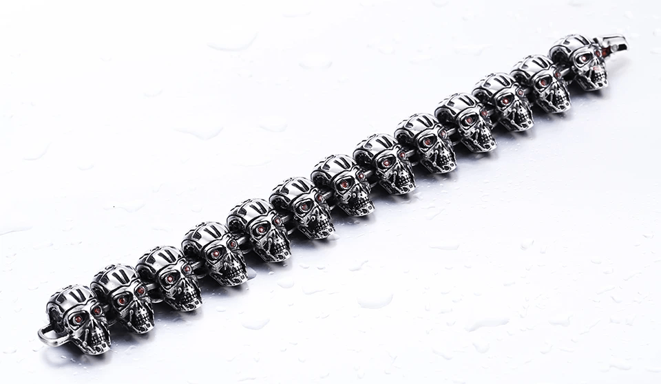 Judgment Day Skull Bracelet – 316L Stainless Steel Gothic Jewelry by Chrome Cult