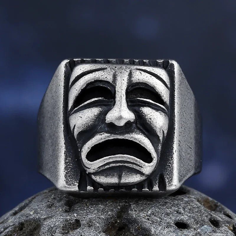 Laugh Now Cry Later Ring – 316L Stainless Steel Gothic Jewelry by Chrome Cult
