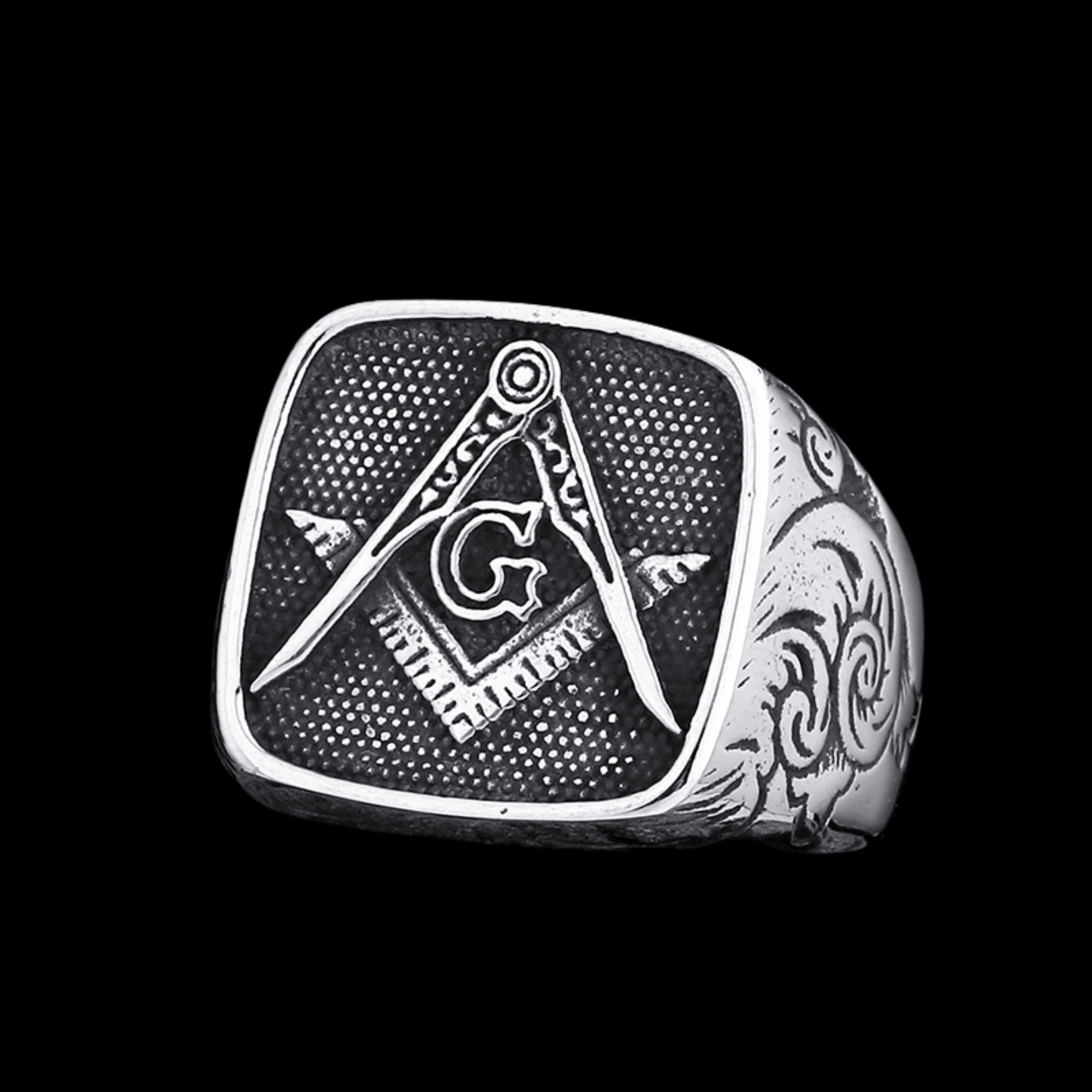 Masonic Oath Signet Ring – 316L Stainless Steel Gothic Jewelry by Chrome Cult