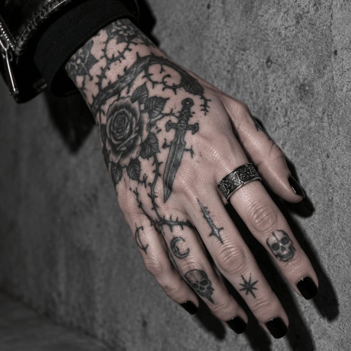 Mushroom Eternity Ring – Stainless Steel Gothic Punk Biker Alternative Jewelry by Chrome Cult