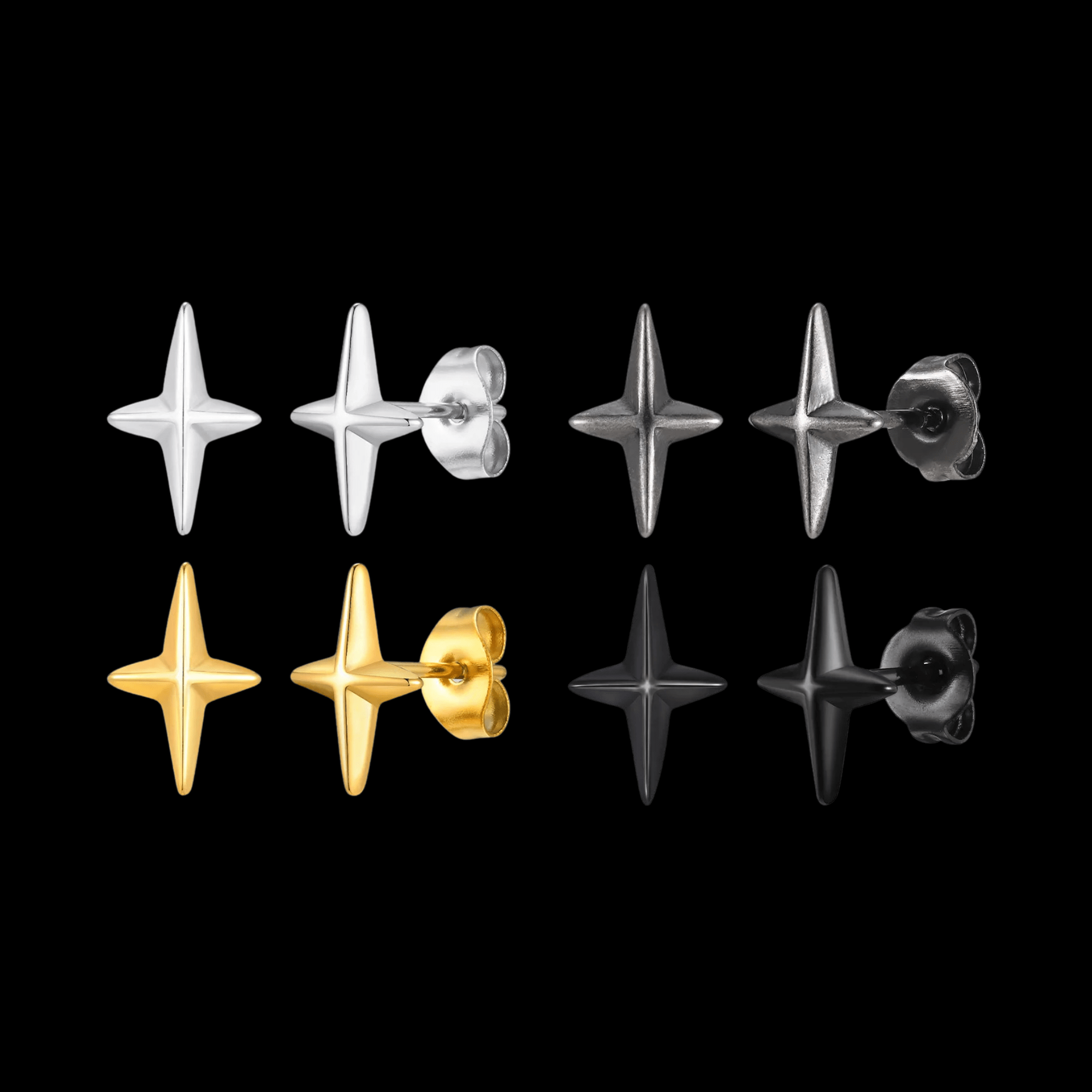 Nightstar Stud Earrings – 316L Stainless Steel Gothic Jewelry by Chrome Cult