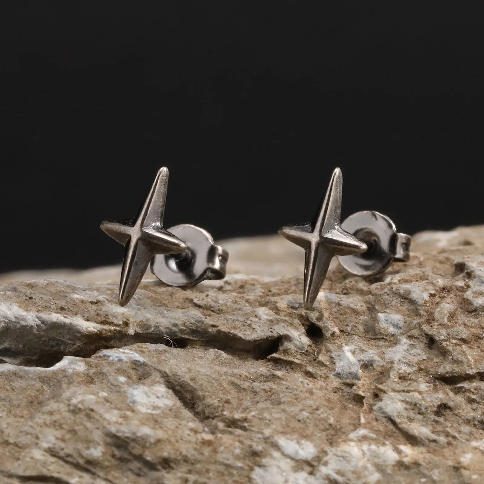 Nightstar Stud Earrings – 316L Stainless Steel Gothic Jewelry by Chrome Cult