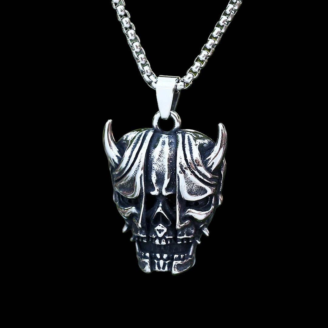 Oni Skull Pendant - Chrome Cult