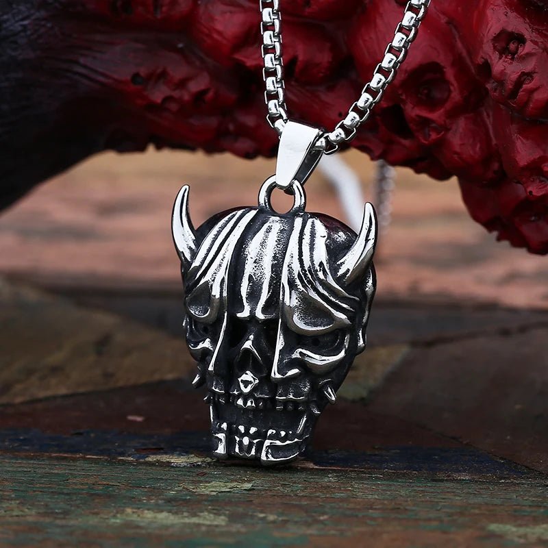 Oni Skull Pendant - Chrome Cult